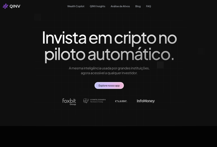Live preview of the QINV App site at qinv.com.br